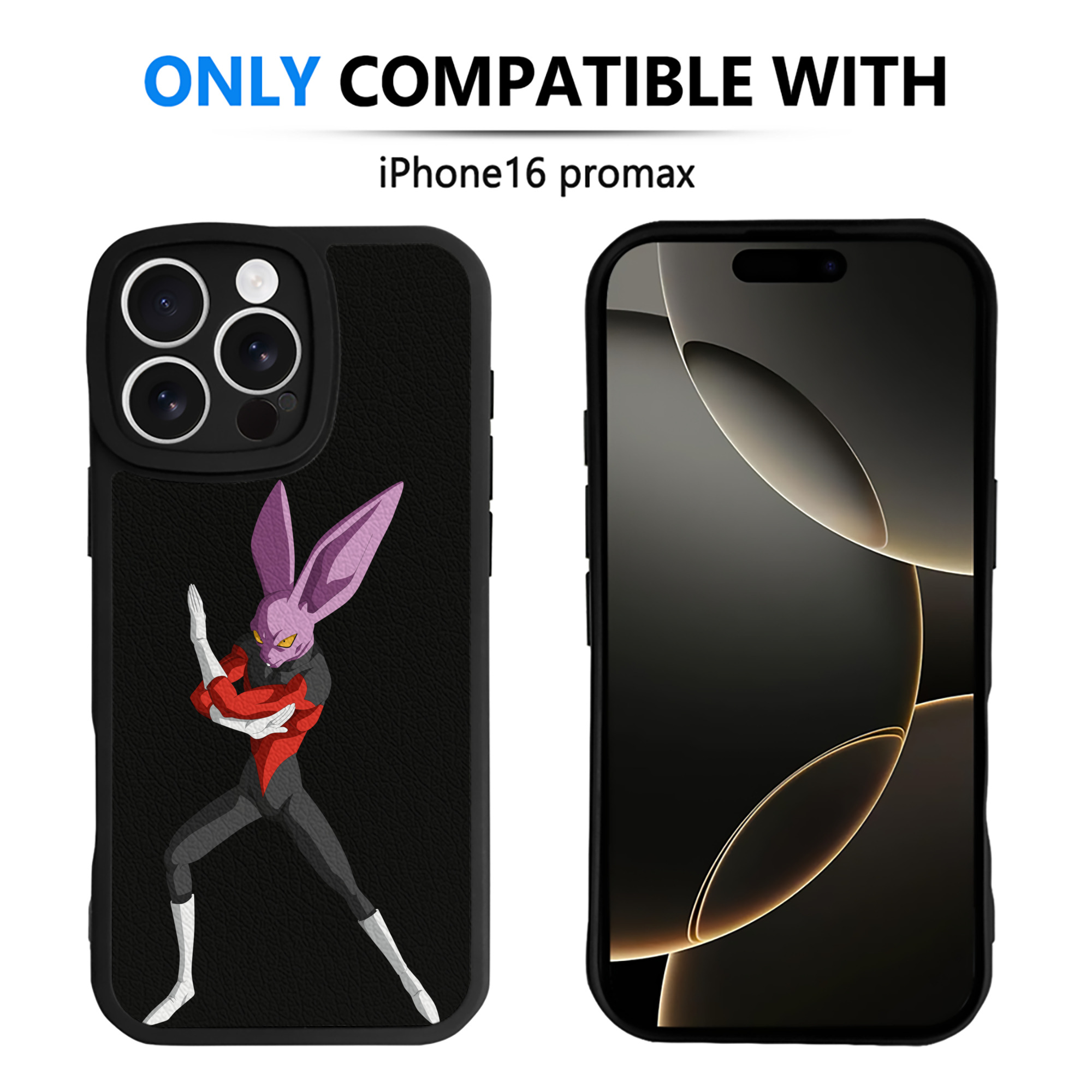 （画像用） ドラゴンボール ビルス 破壊神ビルス DRAGON BALL Beerus Birusu 【iPhone 16シリーズ対応】シリコンスマホケース（レザー調） 材質：シリコン